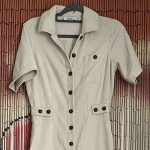 Los Angeles Atelier crème corduroy flared jumpsuit